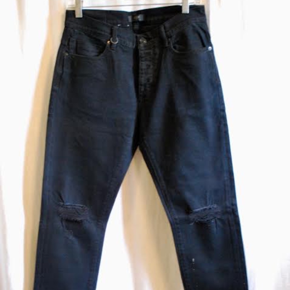 Black NEUW Distressed Lou Slim Boyfriend Jeans